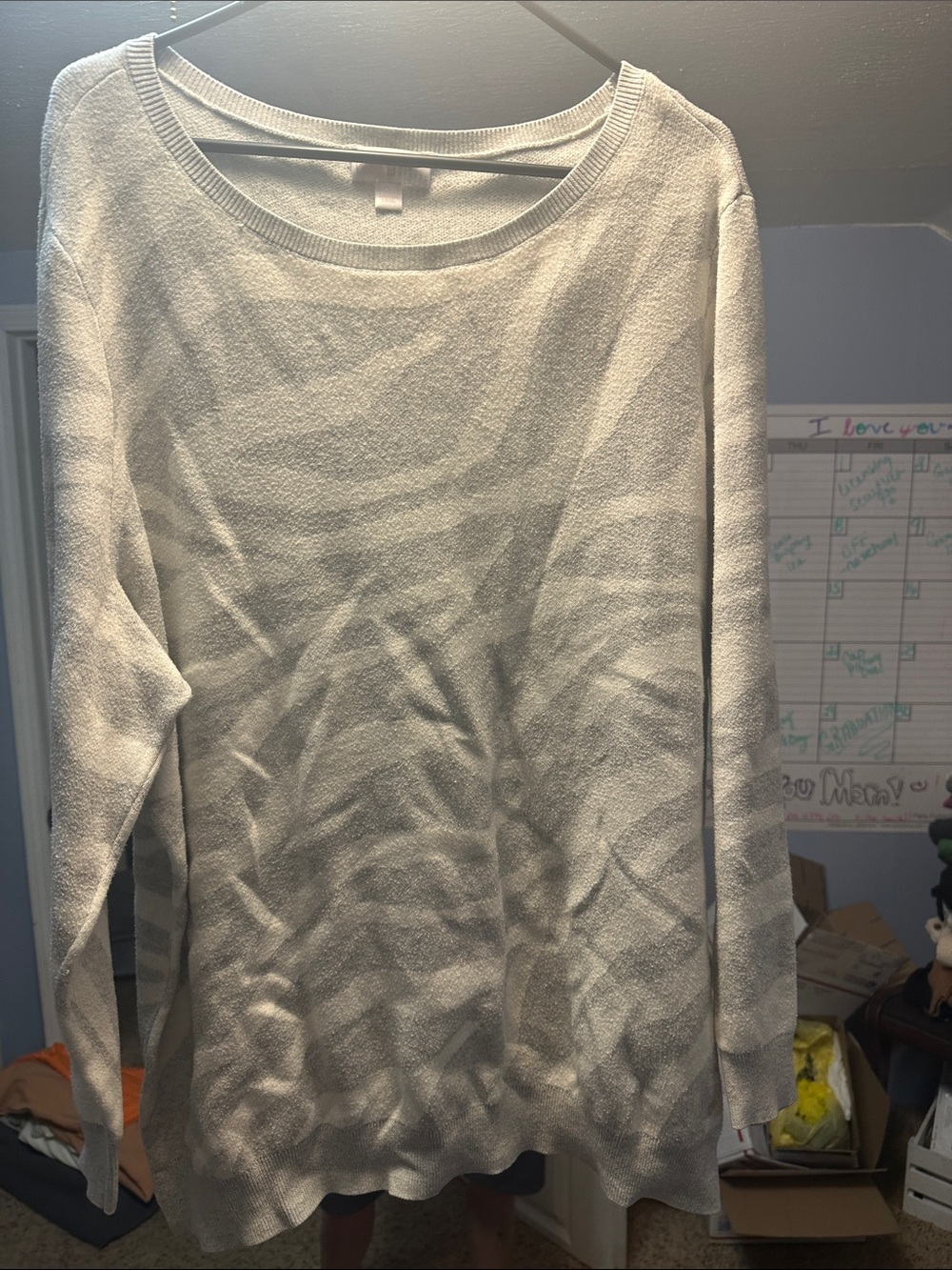 Belle by Kim Gravel Light Gray Cowl Neck Sweater